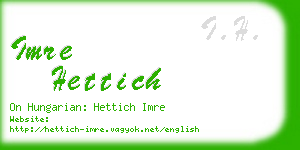 imre hettich business card